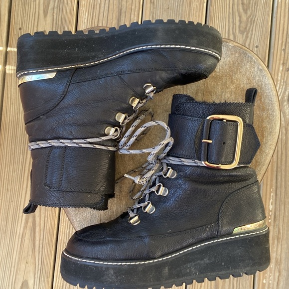 Stuart Weitzman Attackit Bootie Black Leather Hiker Boot Women's Size 6 - Picture 13 of 16